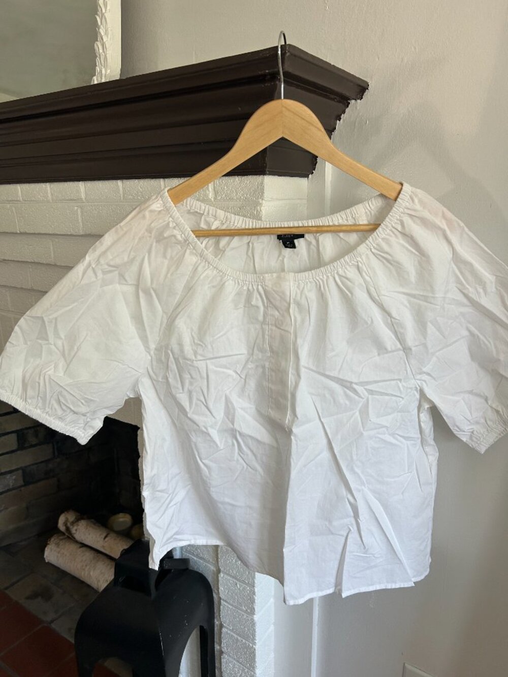 J. Crew Poplin White Popover Medium NWT